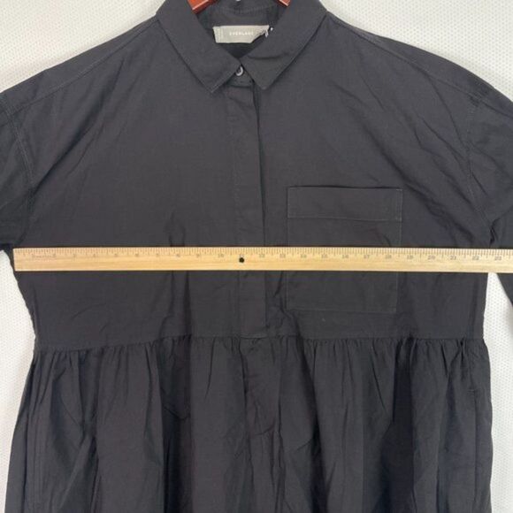 Everlane The Field Long Sleeve Collared Oversized Dress Black S - Picture 10 of 12